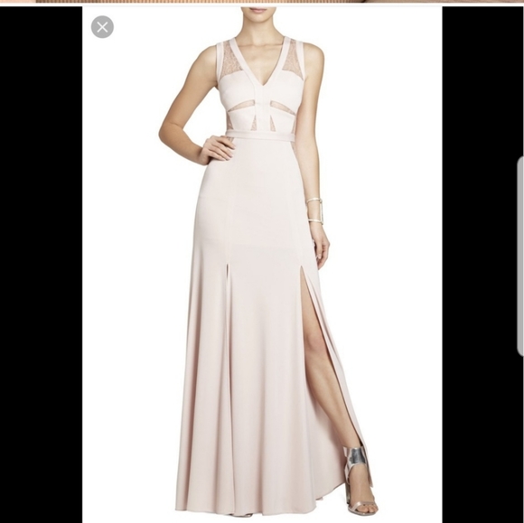 BCBG Blush Pink Christy Lace Inserted dress 0 - Picture 1 of 5